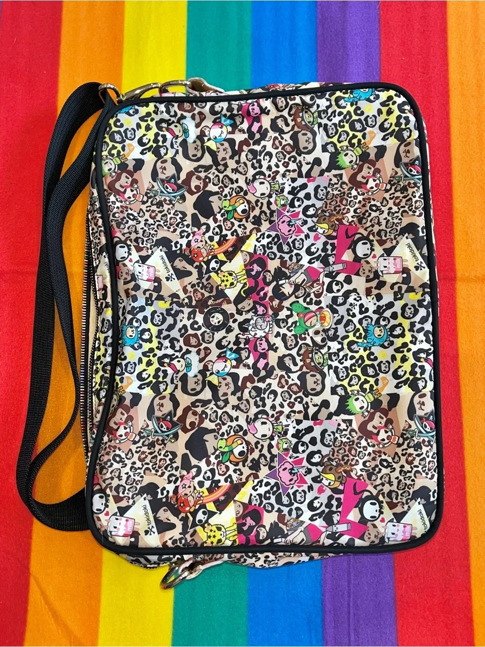 Rare Tokidoki Lesportsac Retro Laptop Messenger Bag, Vintage 2009, Leo Print
